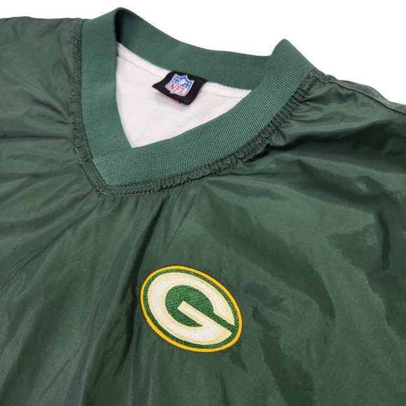 Green Bay Packers Green Windbreaker Jacket Mens XL Lined Pockets - Picture 4 of 11
